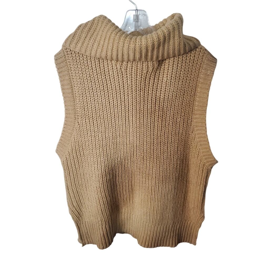 ZARA High-Collar Knit Sweater Vest, Warm Light Caramel, Small